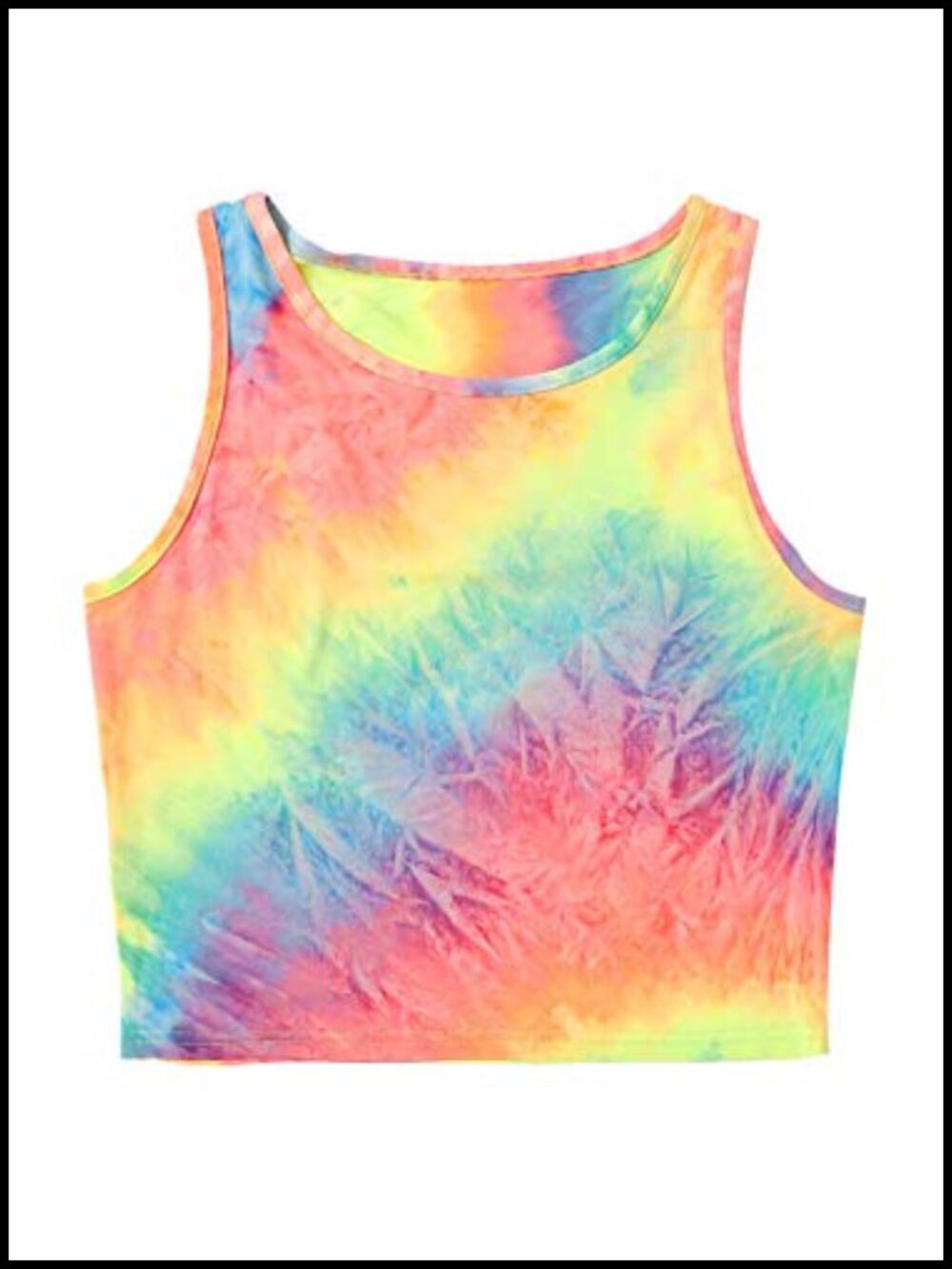 Sleeveless Tie Dye Crop Tank Top Workout Yoga Casual